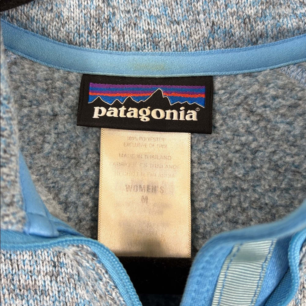 Patagonia Better Sweater Womens Size Medium Dusk Blue Quarter Zip Fleece - Picture 4 of 8